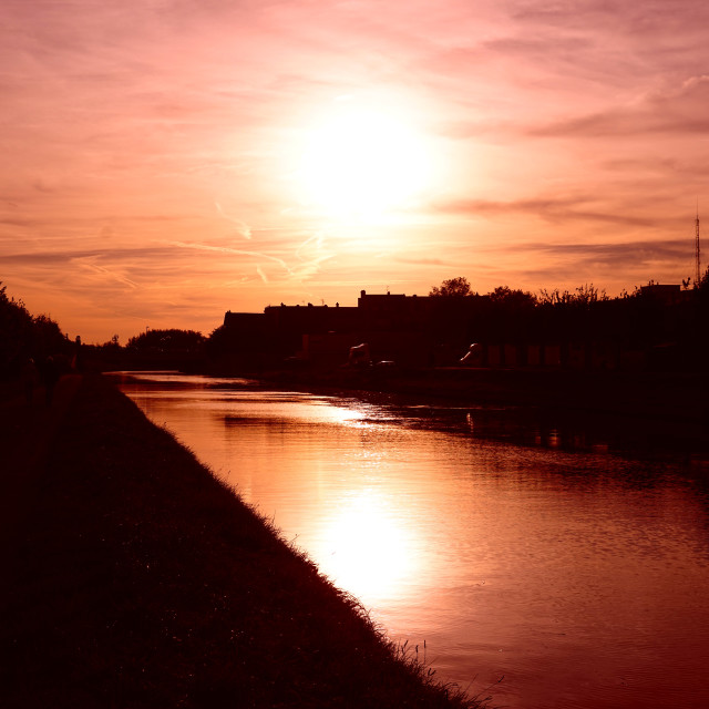 "Sunset over st. quentin canal" by Amit Mendelsohn - $61.39 "Sunset over st. quentin canal" stock image