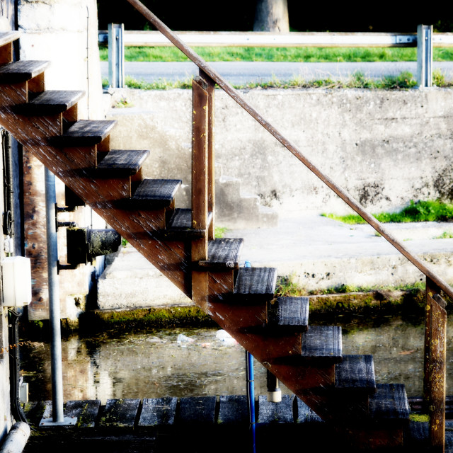 "Steps on the canal" by Amit Mendelsohn - $61.39 "Steps on the canal" stock image
