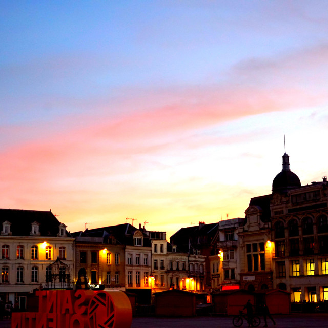 "St. quentin - sunset above the city square" by Amit Mendelsohn - $61.39 "St. quentin - sunset above the city square" stock image