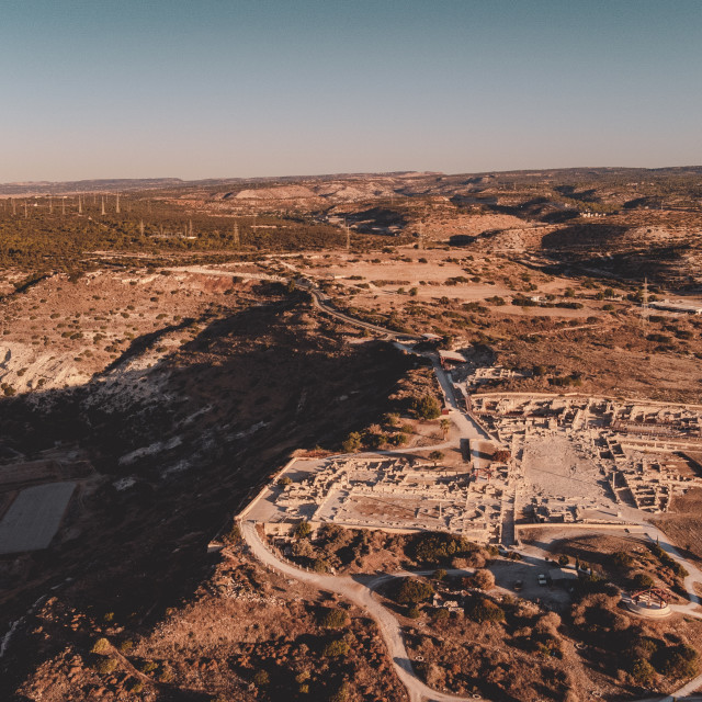 "Ancient Kourion, Cyprus Drone Shot" stock image