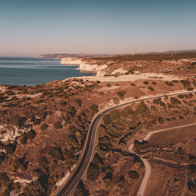 "Ancient Kourion, Cyprus Morning Drone Shot" stock image