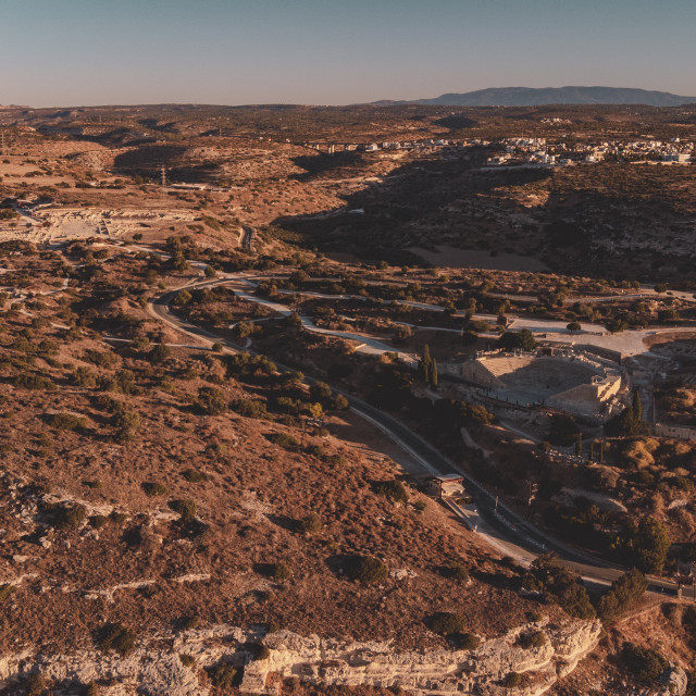 "Ancient Kourion, Cyprus Drone Shot" stock image