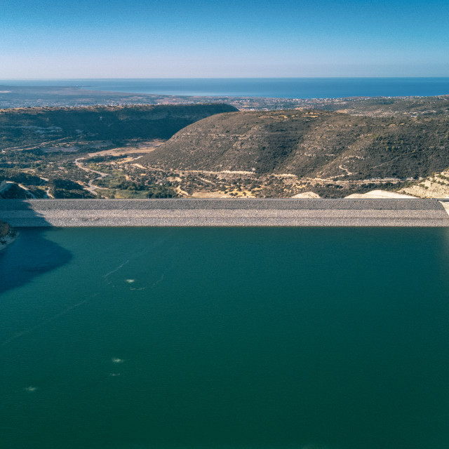 "Kouris Dam, Cyprus Drone Shot" stock image