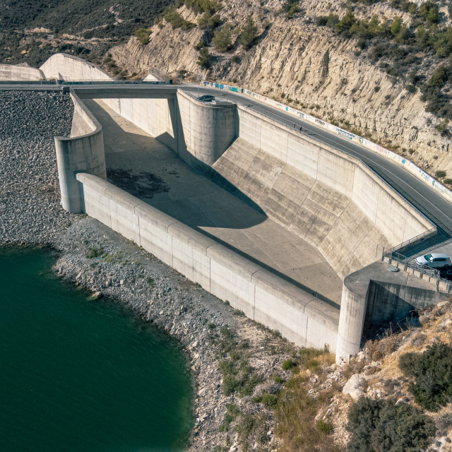 "Kouris Dam Overflow" stock image