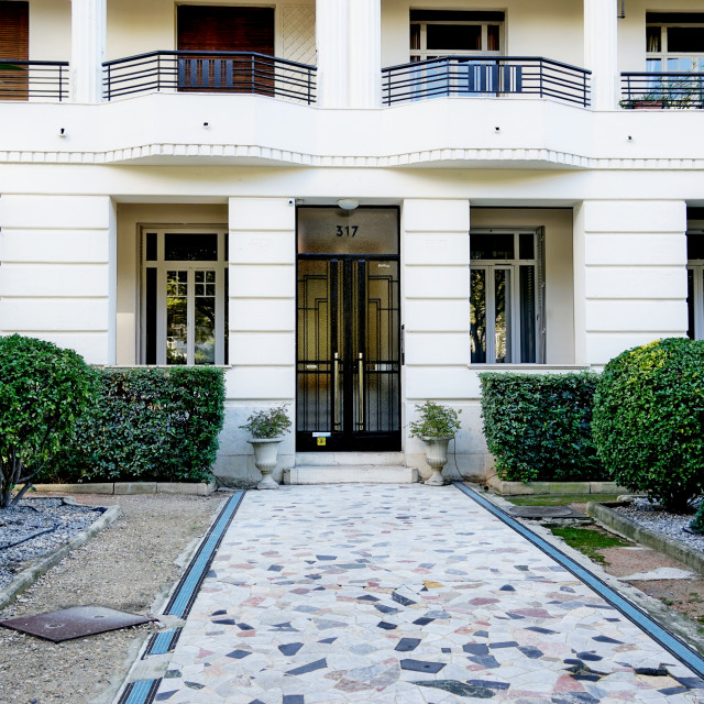 "Art deco building entrance" stock image