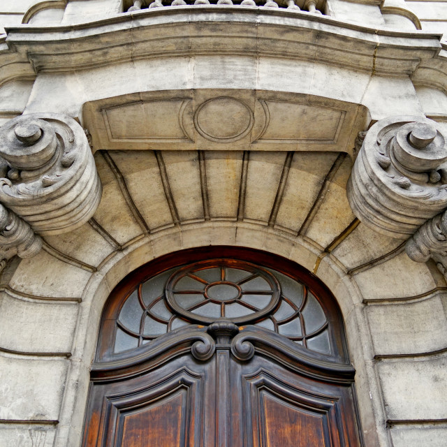 "Art nouveau entrance door arch" stock image