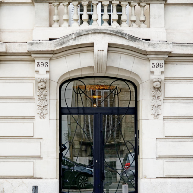 "a door with Art deco design - Marseille" stock image