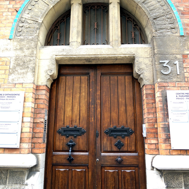 "A wooden door - Marseille" stock image