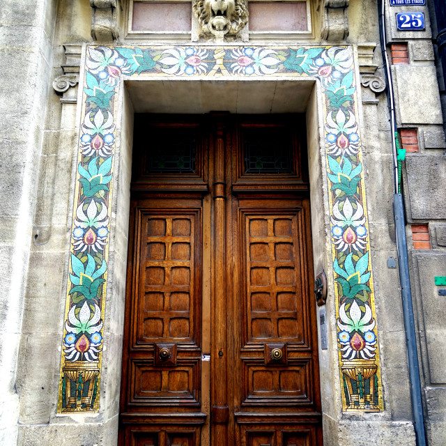 "A wooden door - Marseille" stock image