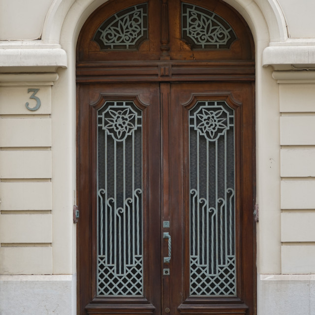 "a wooden art deco door" by Amit Mendelsohn - $61.39 "a wooden art deco door" stock image