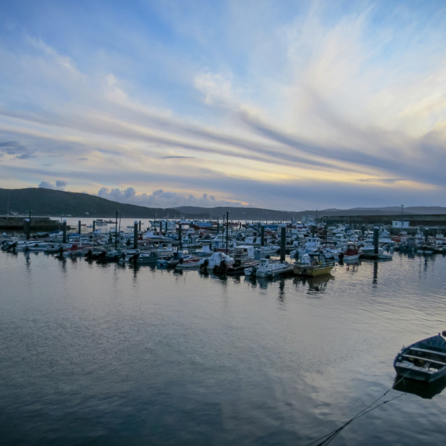 "Fisterra harbour" stock image