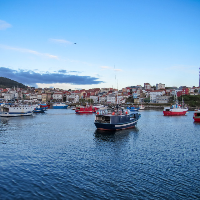 "The harbour at Fisterra" stock image