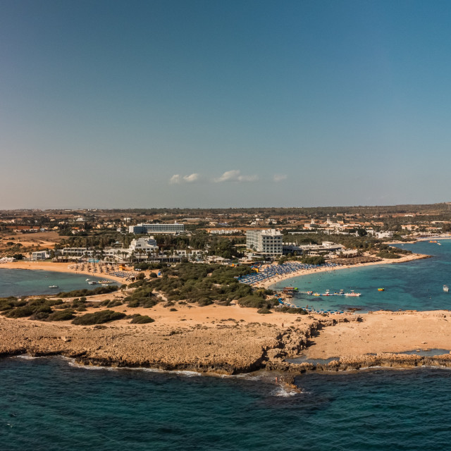 "Makronissos Beach, Ayia Napa, Cyprus Panorama" stock image