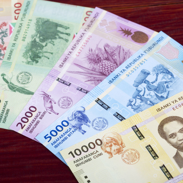 "Burundian franc a business background" stock image