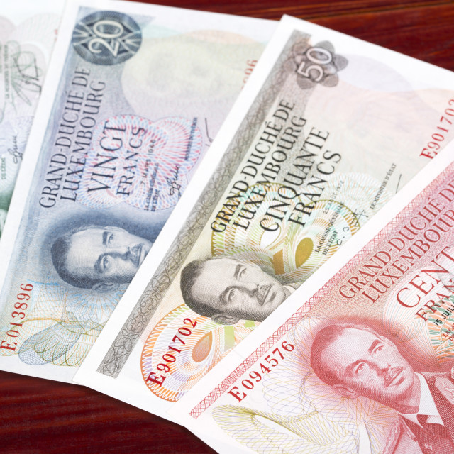 "Luxembourg franc a business background" stock image