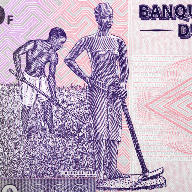 "Fieldwork from Congolese franc" stock image