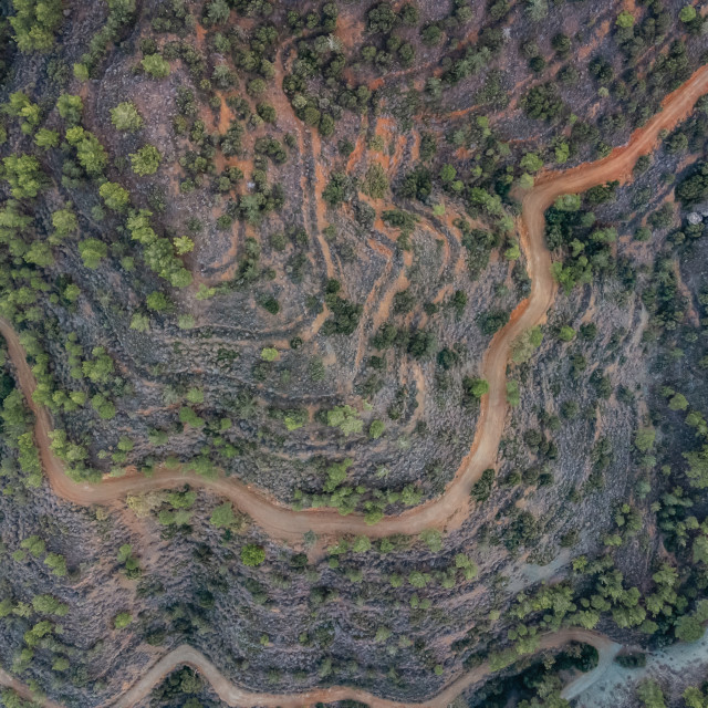 "Trails near Stavrovouni Monastery, Cyprus Morning" stock image