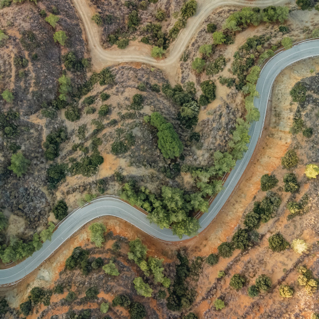 "Road to Stavrovouni Monastery Early Morning" stock image