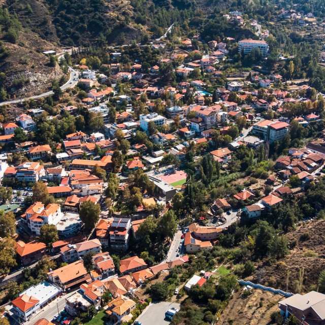 "Kakopetria Square, Nicosia, Cyprus Drone" stock image