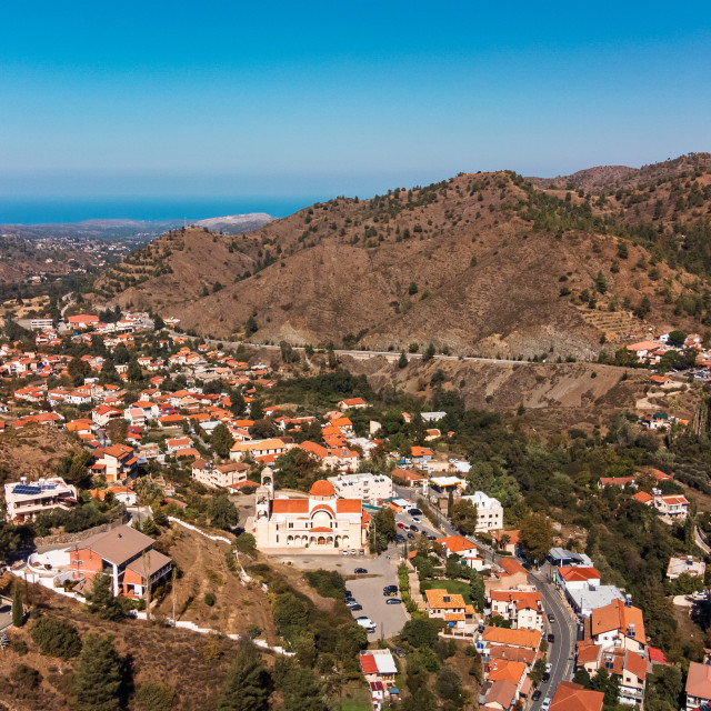 "Kakopetria, Nicosia, Cyprus Drone View" stock image