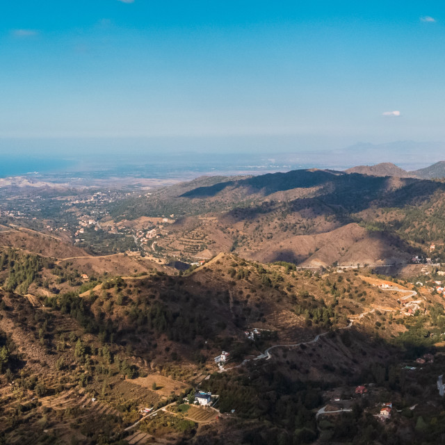 "Kakopetria, Nicosia, Cyprus Drone Panorama" stock image