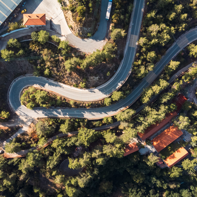 "Agios Nikolaos tis Stegis Church Birds Eye View" stock image