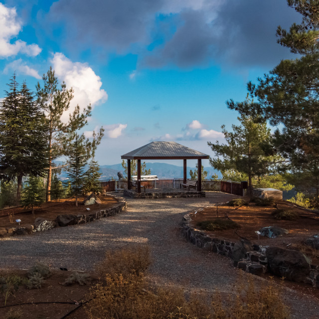 "Troodos Botanical Garden View Point" stock image