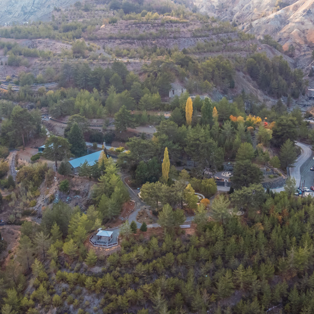 "Troodos Botanical Garden Drone View" stock image