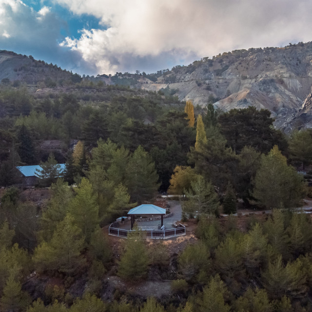 "Troodos Botanical Garden Drone View" stock image