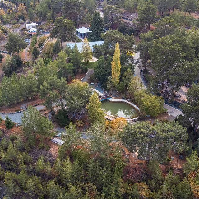 "Troodos Botanical Garden Drone View" stock image