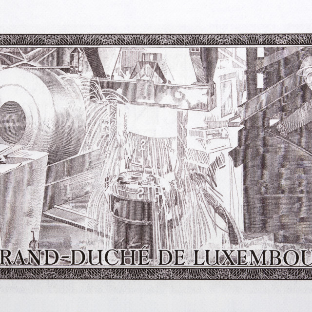 "Factory from old Luxembourgish money - Francs" stock image