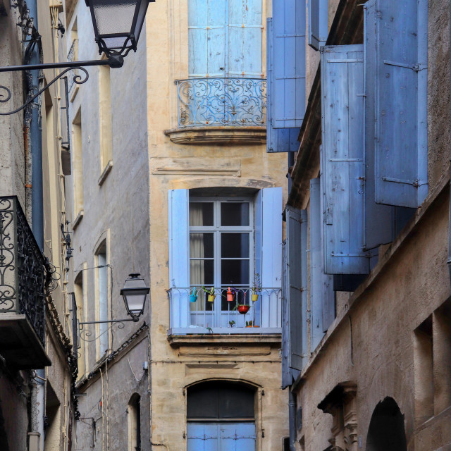 "Montpellier, narrow street" stock image