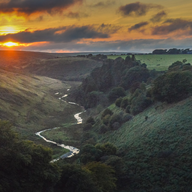 "The River Barle At Sunset, Simonsbath - Exmoor" stock image