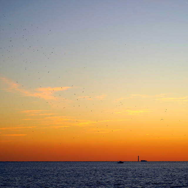 "Sunset over Frioul Island" stock image