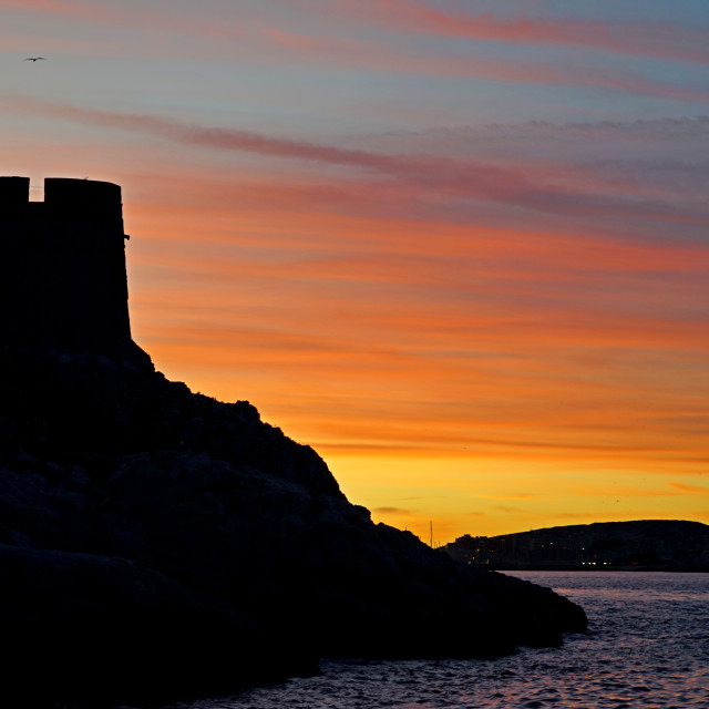 "Sunset over Chateau D'If" stock image