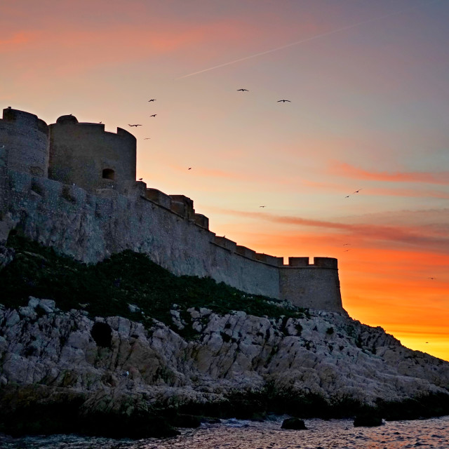 "Sunset over Chateau D'If" stock image