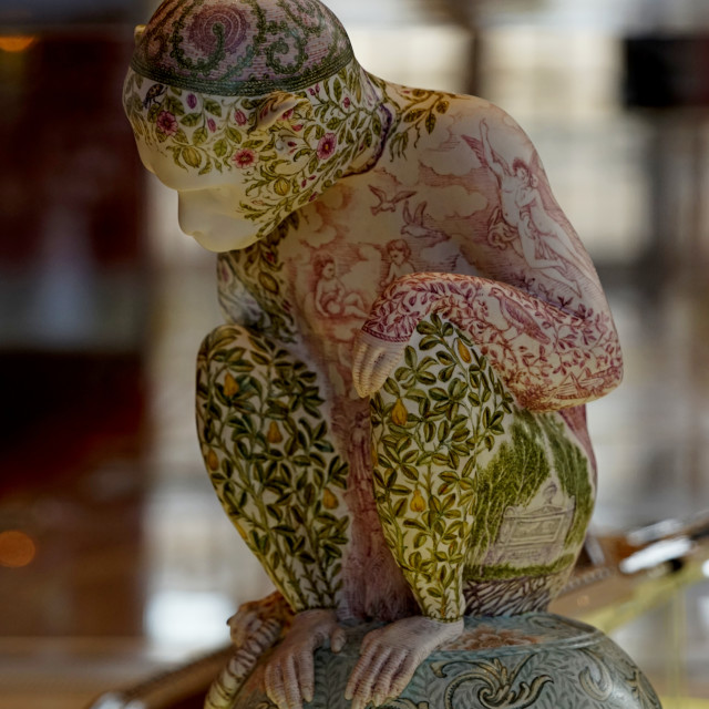 "a decorated porcelain monkey" by Amit Mendelsohn - $49.60 "a decorated porcelain monkey" stock image