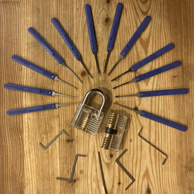 "Lock picks & locks" stock image