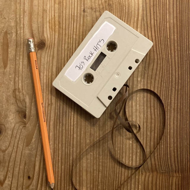 "Unwound Cassette & #2 Pencil" stock image