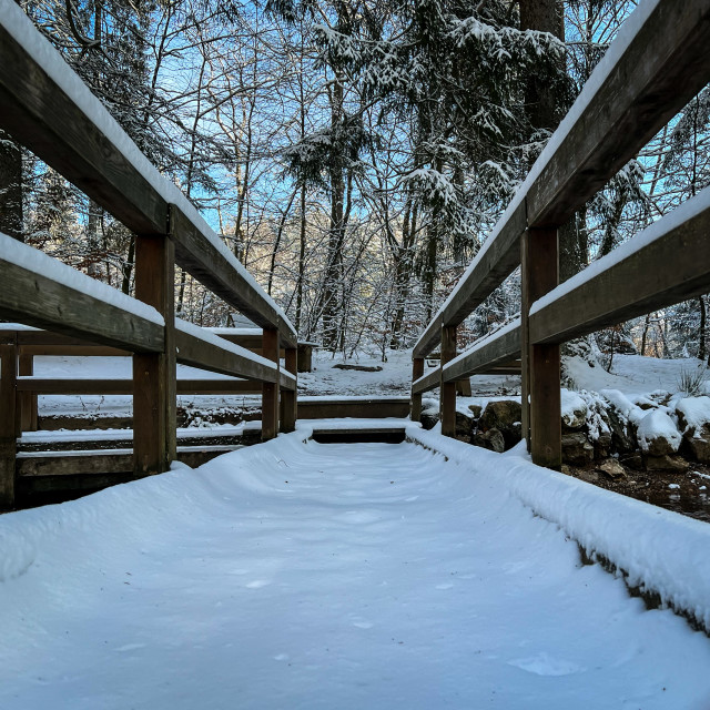 "Brücke im Schnee" by - $8.84 "Brücke im Schnee" stock image