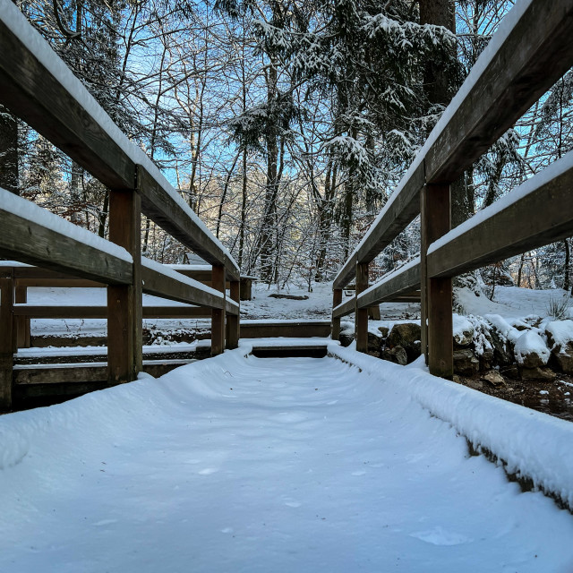 "Brücke im Schnee" stock image