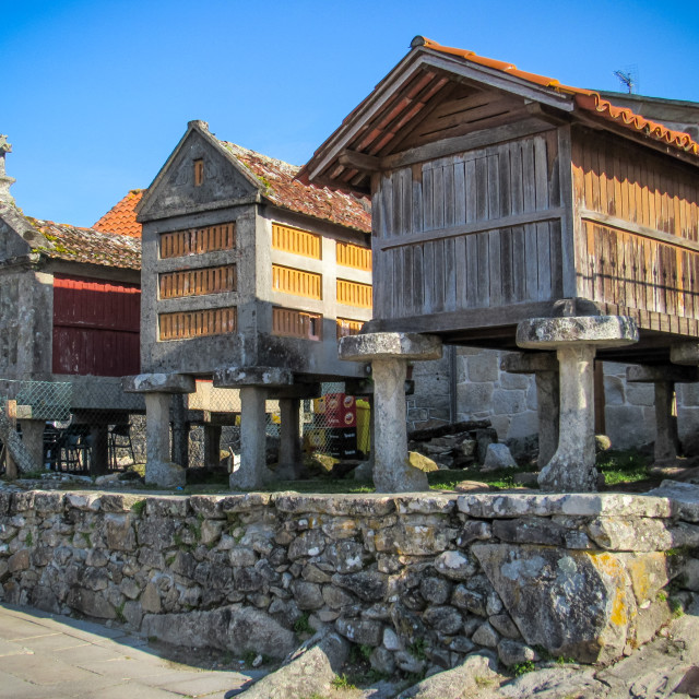 "Horreos at Combarro, Galicia." stock image