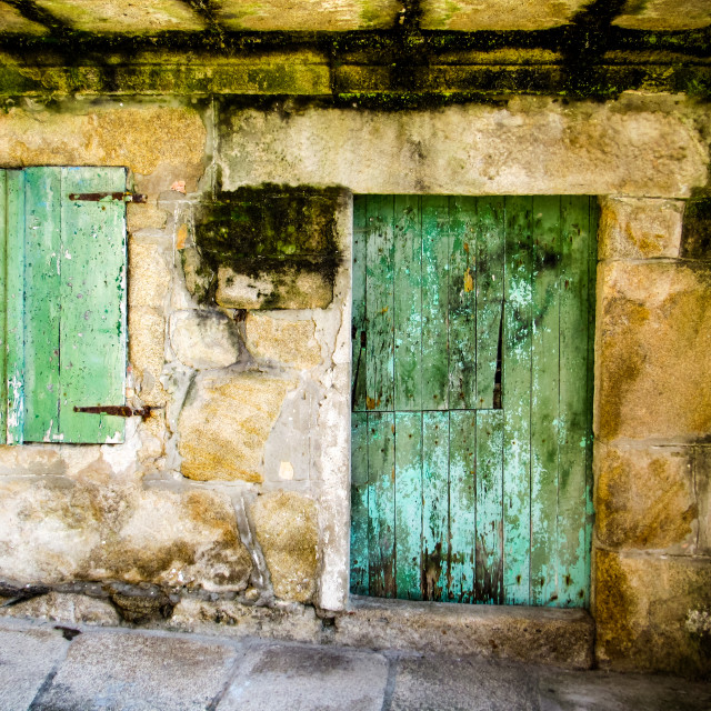 "Old doorway, Combarro" stock image