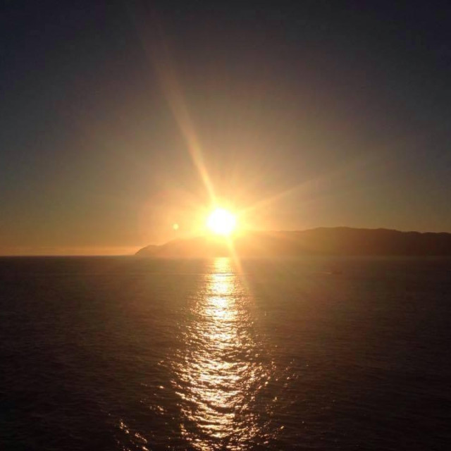 "Cook Strait Sunset" stock image