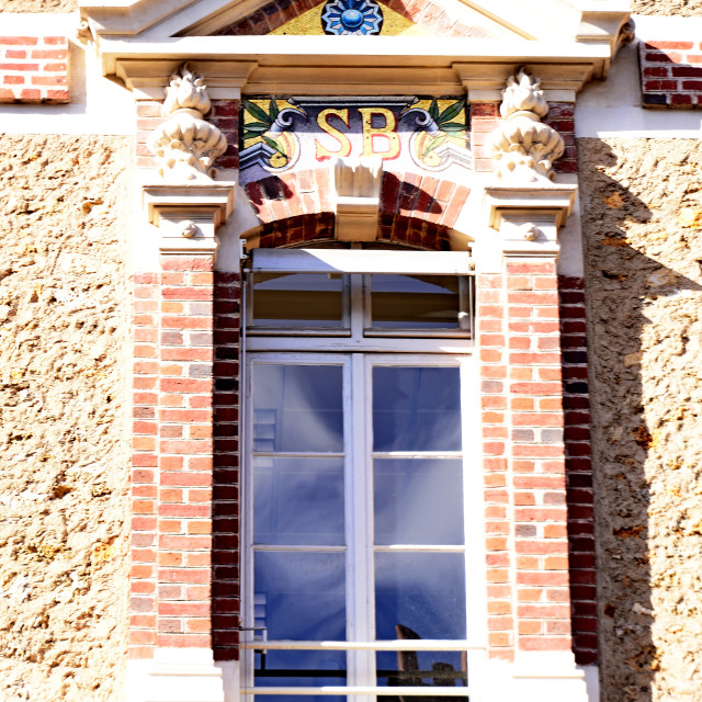 "an art nouveau window" stock image