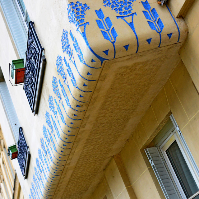 "an art deco building in avenue de Suffren" stock image