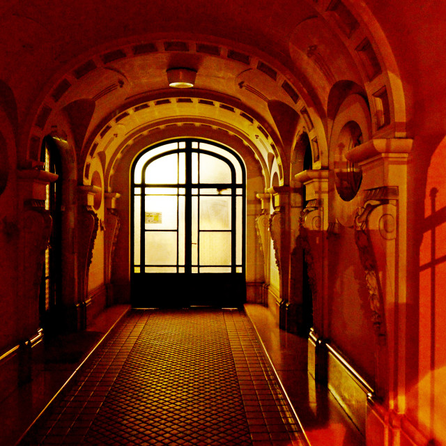 "art nouveau entrance - paris" stock image