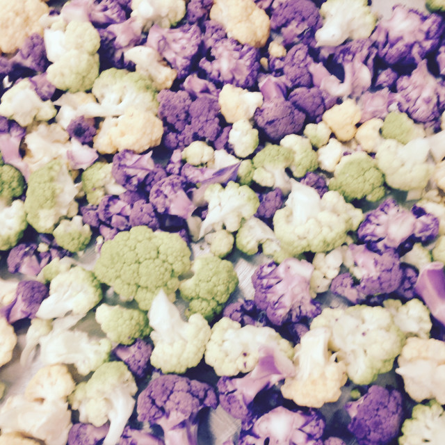 "Roasting Multi Colored Cauliflower-Food Series" by Aaron M Thompson PHOTO - $25.11 "Roasting Multi Colored Cauliflower-Food Series" stock image