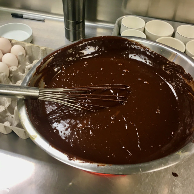 "Making Chocolate Potts de Creme- Food Series" stock image