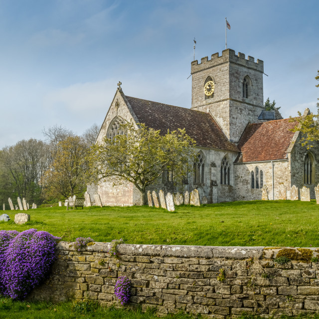 "St Mary`s Church in Dinton, Wiltshire" stock image